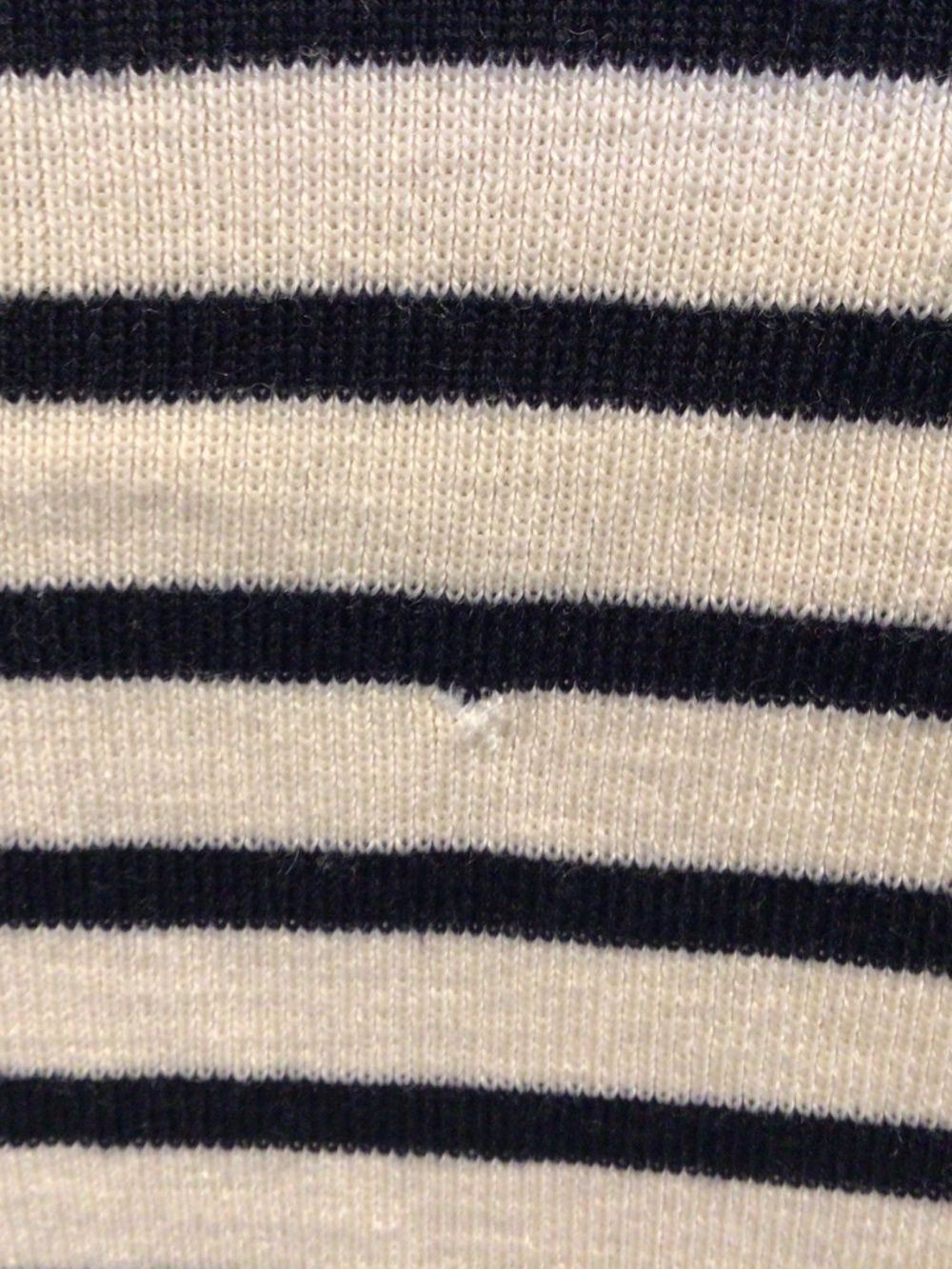 Saint James - Pure wool striped navy blue and cream quarter-zip sweater size 38 - Picture 8 of 16